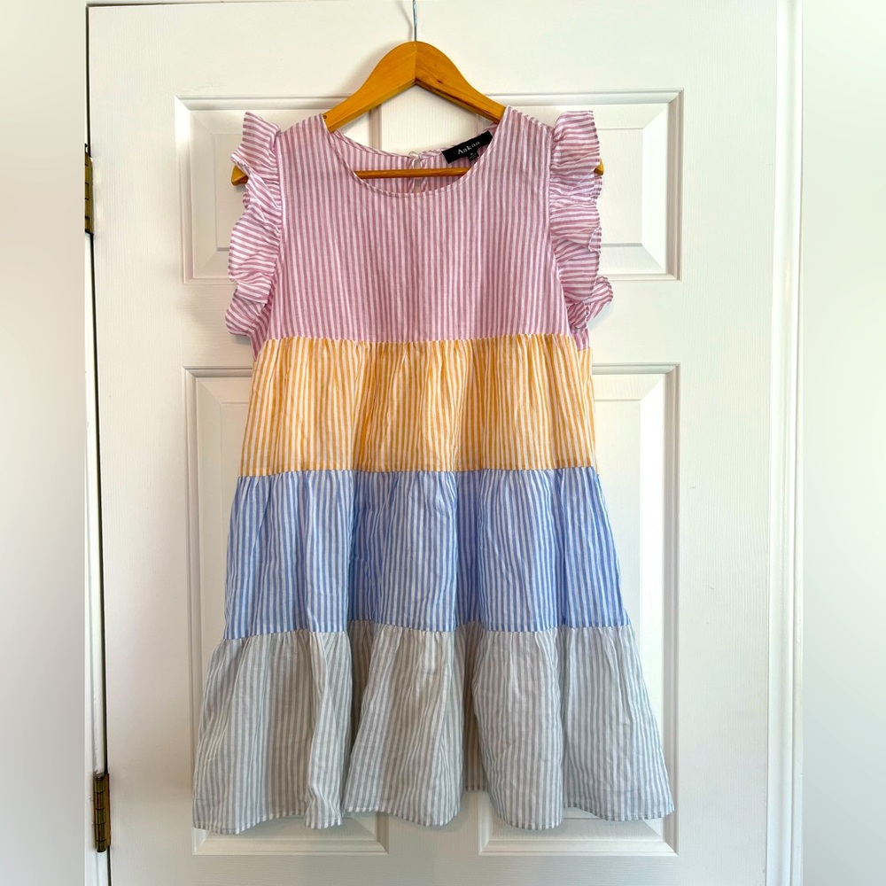 Tiered Multi Color Babydoll Dress